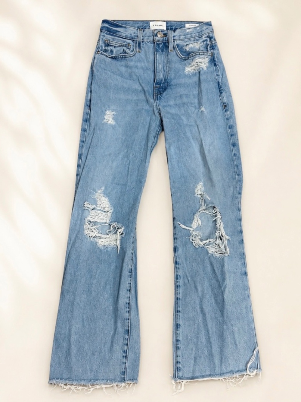 FRAME Le Jane Crop Distressed High Rise Jeans Size 25